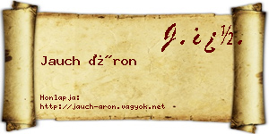 Jauch Áron névjegykártya