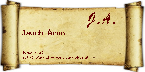 Jauch Áron névjegykártya